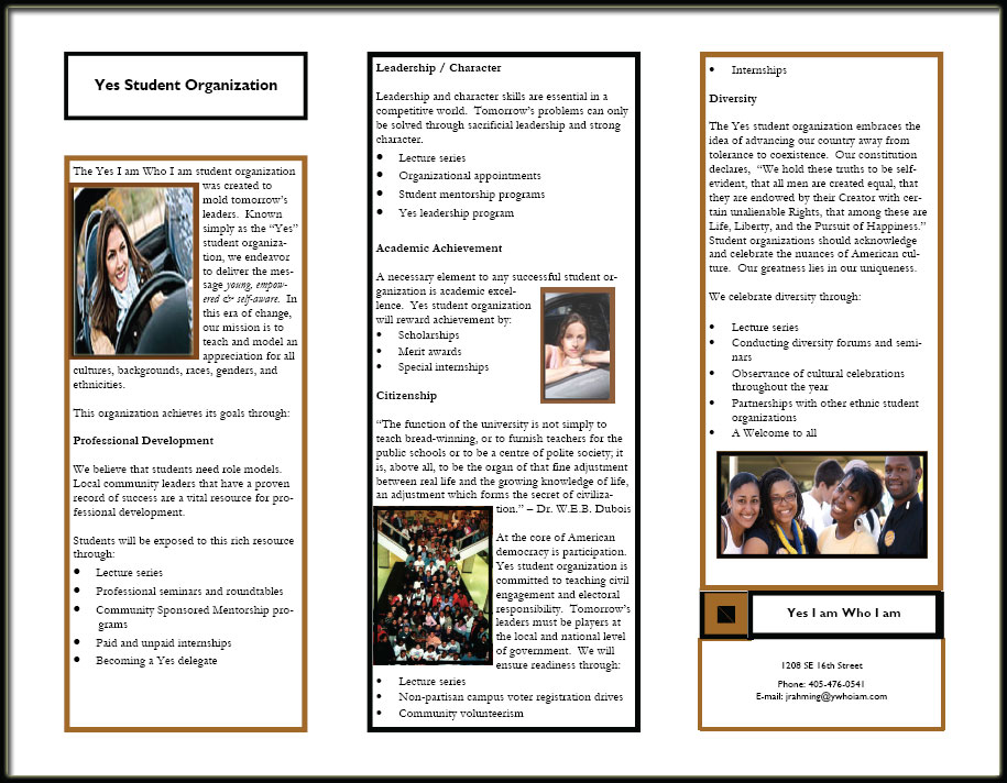 Student Organization Brochure Photo
